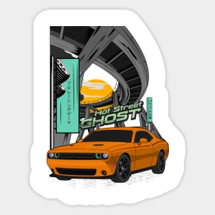 Challenger hot street ghost Sticker